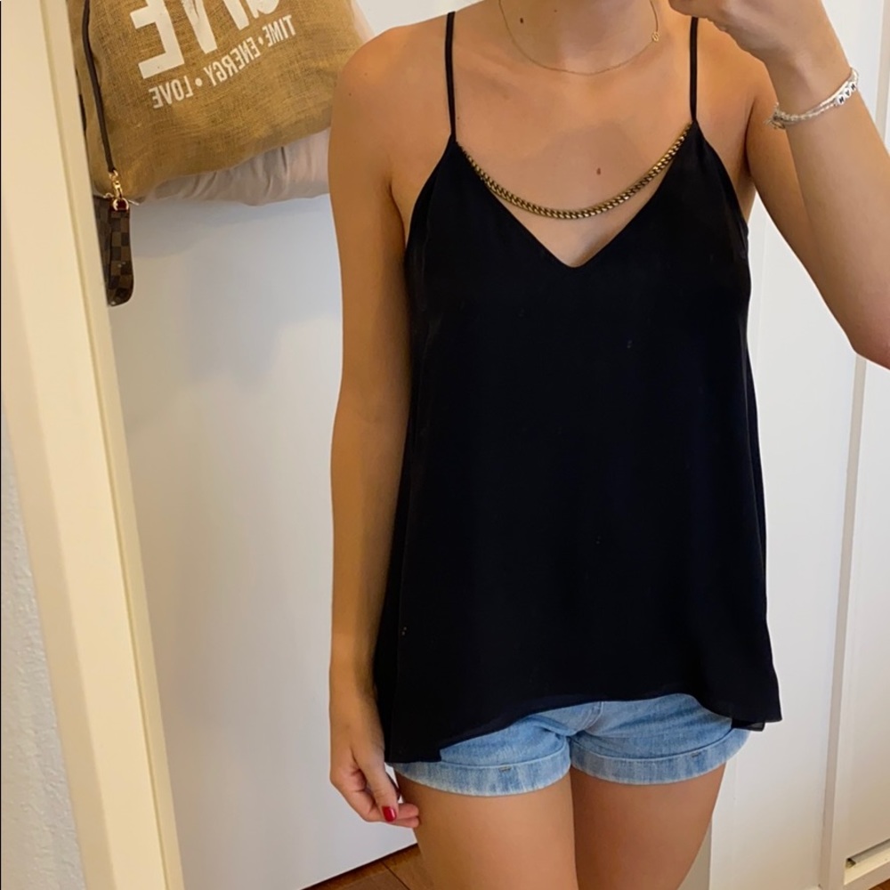 Black Blouse Tank w/ Chain